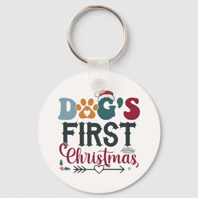 Hund första jul nyckelring (Framsida)