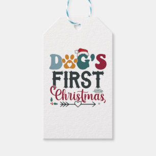 Hund första jul presentetikett