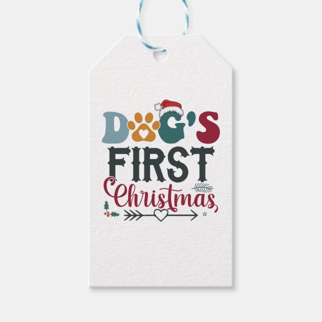 Hund första jul presentetikett (Framsidan)