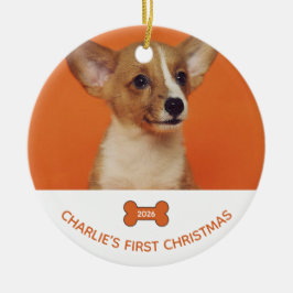 Hund Första Julen Foto Förvaring 2026 Julgransprydnad Keramik