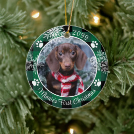 Hund Första jultomte - fotopatens Grönt Play Julgransprydnad Keramik