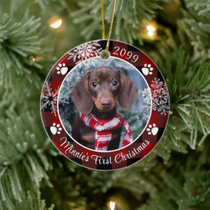 Hund Första jultomte Fotorött Play Julgransprydnad Keramik