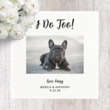 Hund Foto Bröllop Cocktail Servetter