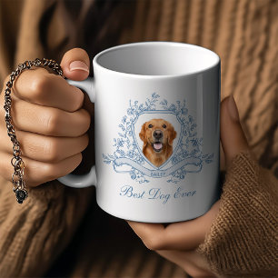 Hund foto i en kinesisk Vapensköld Bästa Hund nå Kaffemugg