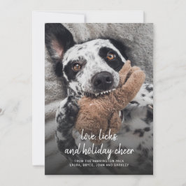 Hund Foto Jul Kärlek Slickar Och Högtidsglädje Julkort