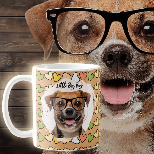 Hund Foto på färglöst heart-kaffe Kaffemugg (Skapare uppladdad)
