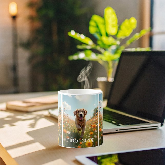 Hund fotopet namn text kaffemugg (Skapare uppladdad)