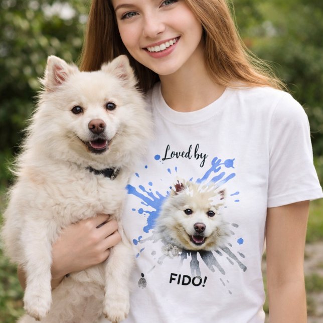 Hund fotot stänk roligt humor kärlek t shirt (Skapare uppladdad)