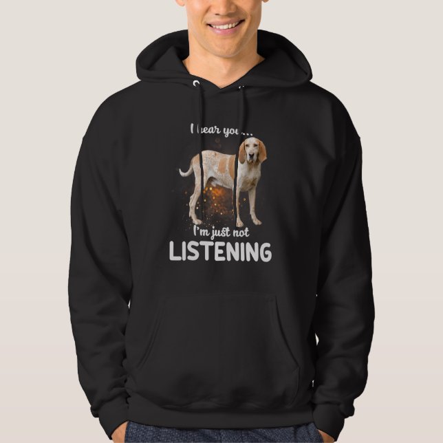 Hund från amerikansk engelska Coonhound, jag hör a Hoodie (Framsida)