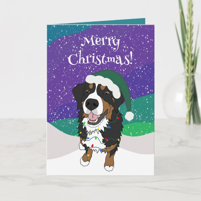 Hund från Jul Bernese Kort (Framsida)
