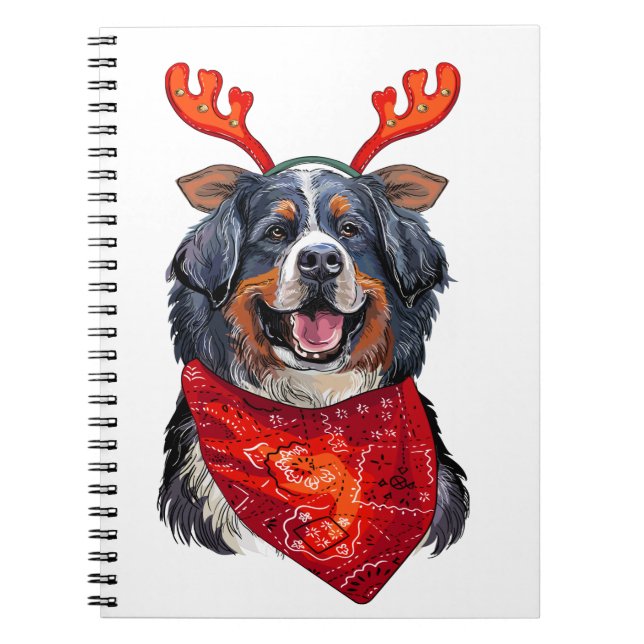 Hund från Jul Bernese Mountain Anteckningsbok (Framsidan)