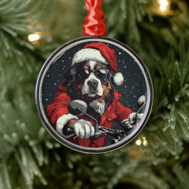 Hund från Jul Bernese Mountain Julgransprydnad Metall