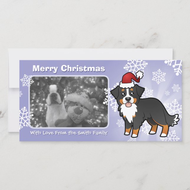 Hund från Jul Bernese Mountain Julkort (Framsida)