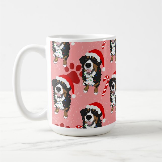 Hund från Jul Bernese Mountain Kaffemugg (Vänster)