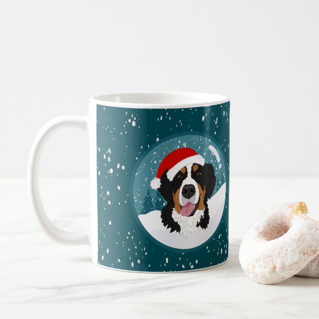 Hund från Jul Bernese Mountain Kaffemugg (Med munk)