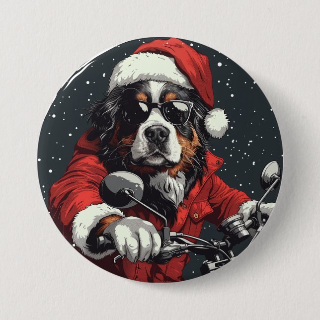 Hund från Jul Bernese Mountain Knapp (Framsida)