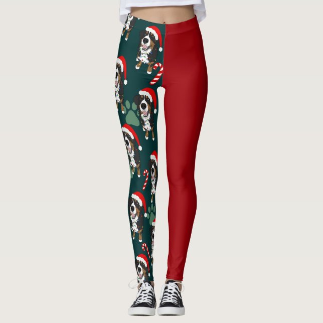Hund från Jul Bernese Mountain Leggings (Framsida)