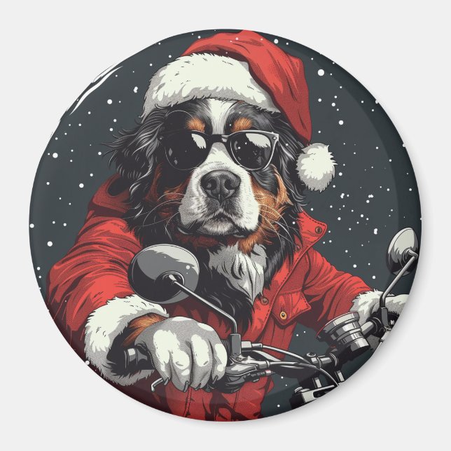 Hund från Jul Bernese Mountain Magnet (Framsidan)