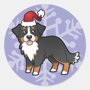 Hund från Jul Bernese Mountain Runt Klistermärke