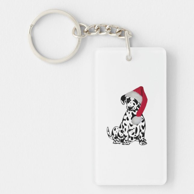 Hund från jul Dalmatien Nyckelring (Framsidan)