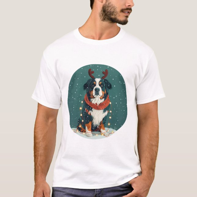Hund från julrenar Bernese Mountain T Shirt (Framsida)