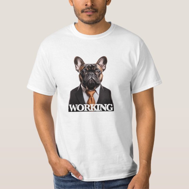 Hund fransk bulldog frenchie chef puppy t shirt (Framsida)