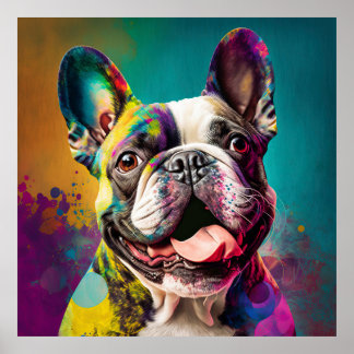 Hund fransk Bulldog Hipster Poster