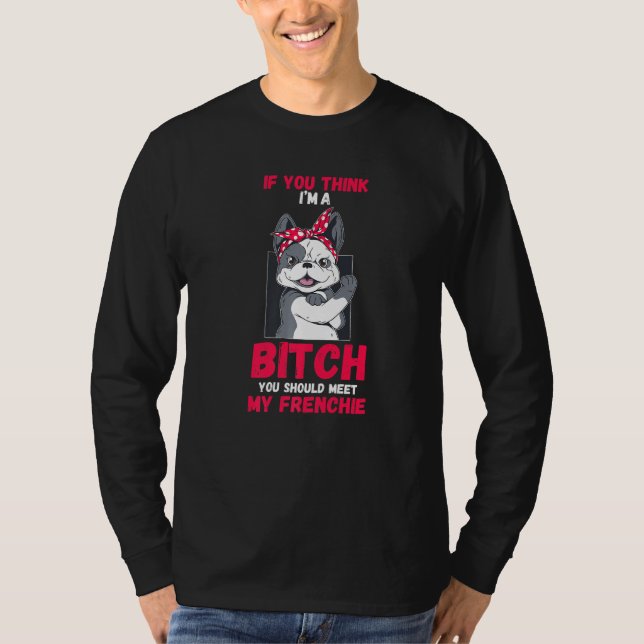 Hund Fransk Bulldog T Shirt (Framsida)