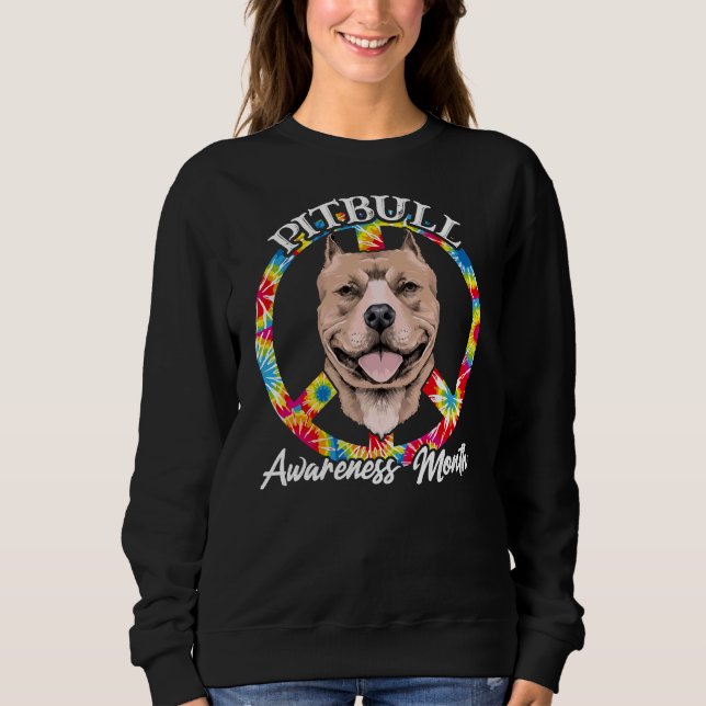 Hund Fredstecken Pitbull-medvetenhet T Shirt (Framsida)