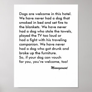 Hund Friendly Hotel-signatur Poster