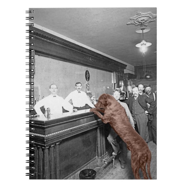 Hund Friendly Saloon Tavern Pub 1900-foto Anteckningsbok (Framsidan)