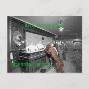 Hund Friendly Saloon Tavern Pub 1900-foto Vykort