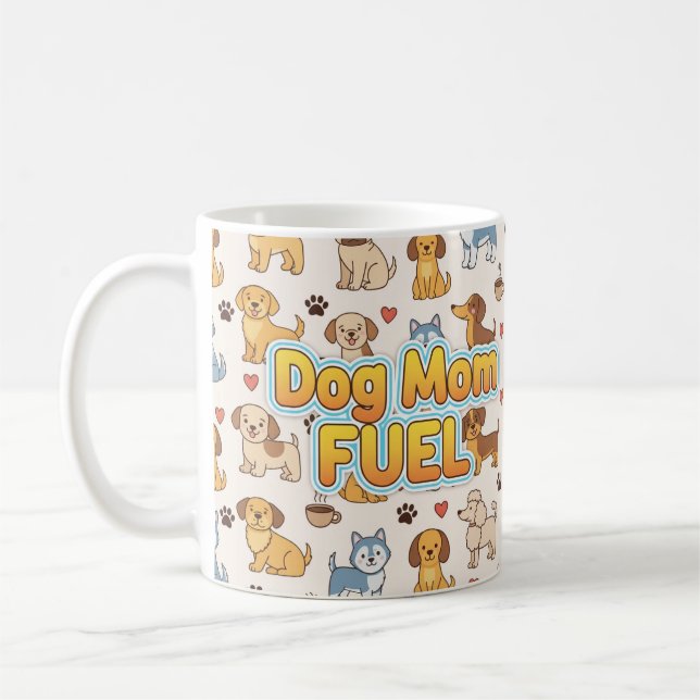 Hund Fuel - Cute Coffee Mugg för Hundälskare (Vänster)