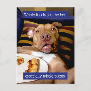 Hund Fullt Pizza Inbjudan Vykort