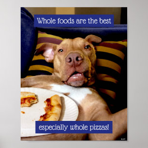 Hund Fullt Pizza Poster
