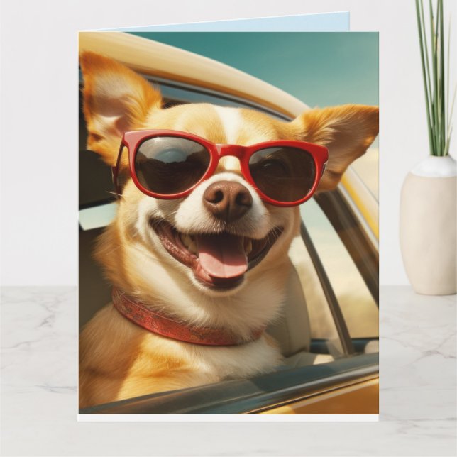 HUND FUNNY BIRTHDAY GREETING CARD KORT (Framsida)