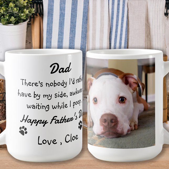 Hund Funny Fars dag - Pet Photo Dog Humor Kaffemugg (Skapare uppladdad)