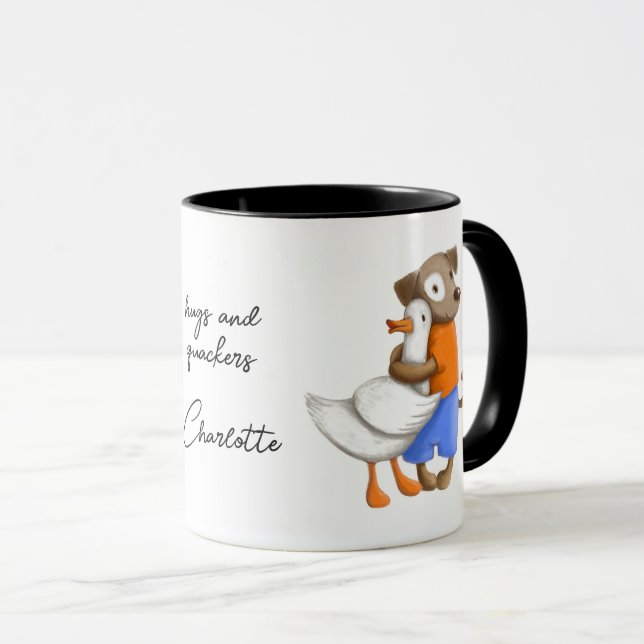 Hund Funny Kärlek Personlig Namn Mugg (Framsida höger)