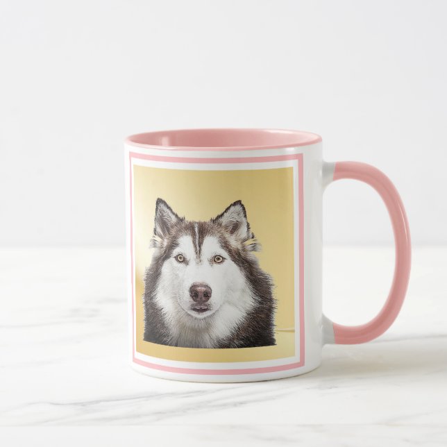 Hund Funny Mors dag Pet Photo Rosa Inside Mamma Mugg (Höger)