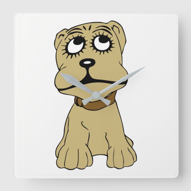 Hund Fyrkantig Klocka (Framsida)