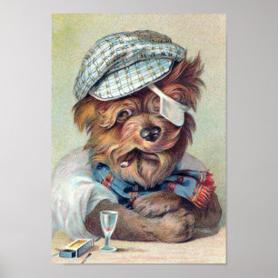 hund "Gamla Rascal"-Vintagen Poster