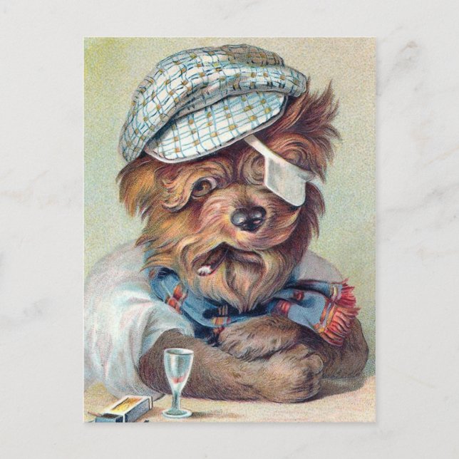 hund Gamla Rascal-Vintagen Vykort (Framsida)