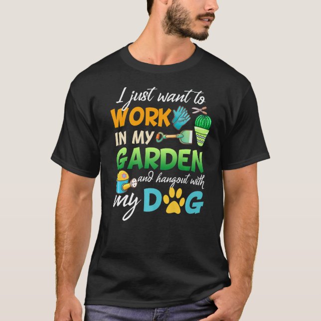  Hund Gardener Garden Pet Plants T Shirt (Framsida)