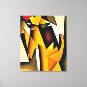Hund Geometric Abstrakt Art Canvastryck