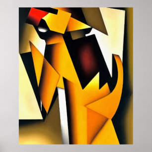 Hund Geometric Abstrakt Art Poster