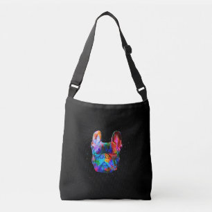Hund Geometric Färg Stänk Pop Art Fransk Bulldog Axelväska