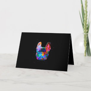 Hund Geometric Färg Stänk Pop Art Fransk Bulldog Kort