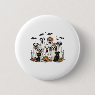 Hund Ghost Cute Hund tryckt som Ghost Funny Hallow Knapp