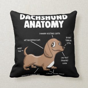 Hund Gift  Anatomy Dachshund Funny Weiner Kudde