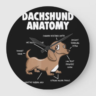 Hund Gift| Anatomy Dachshund Funny Weiner Stor Klocka